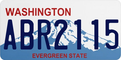 WA license plate ABR2115