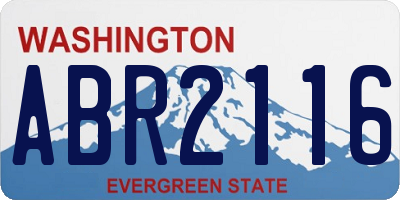 WA license plate ABR2116