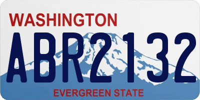 WA license plate ABR2132