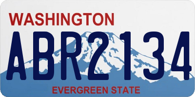 WA license plate ABR2134