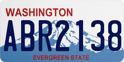 WA license plate ABR2138
