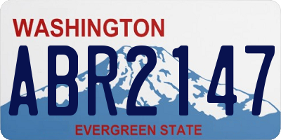 WA license plate ABR2147