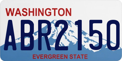 WA license plate ABR2150
