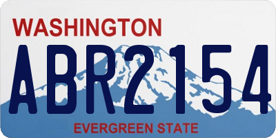 WA license plate ABR2154