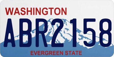 WA license plate ABR2158