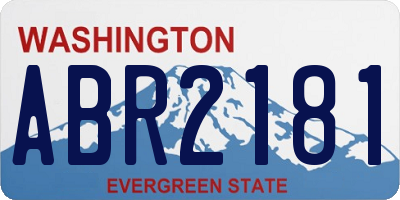WA license plate ABR2181