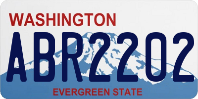 WA license plate ABR2202