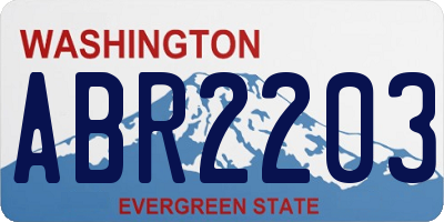WA license plate ABR2203