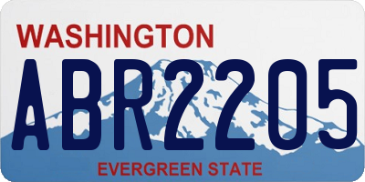 WA license plate ABR2205