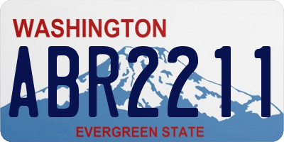 WA license plate ABR2211
