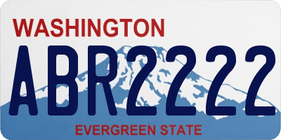 WA license plate ABR2222