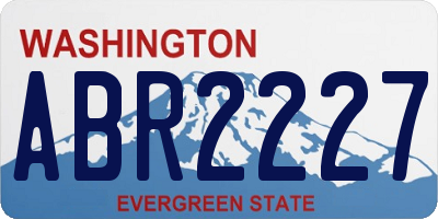 WA license plate ABR2227