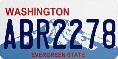 WA license plate ABR2278