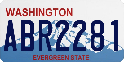 WA license plate ABR2281