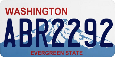 WA license plate ABR2292