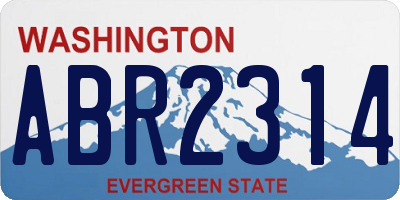 WA license plate ABR2314