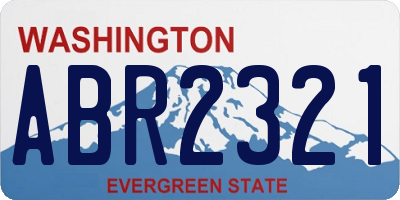 WA license plate ABR2321