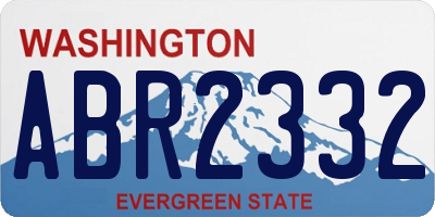 WA license plate ABR2332