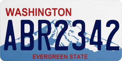 WA license plate ABR2342