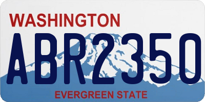 WA license plate ABR2350