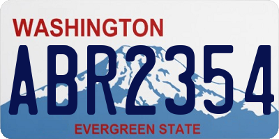 WA license plate ABR2354