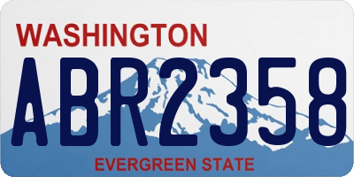WA license plate ABR2358