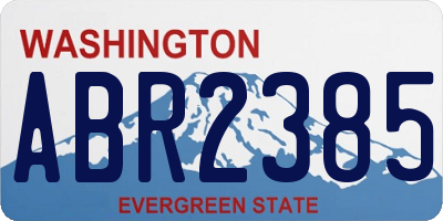 WA license plate ABR2385