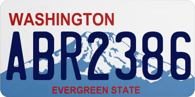 WA license plate ABR2386