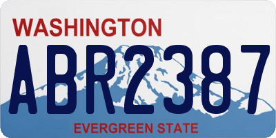 WA license plate ABR2387