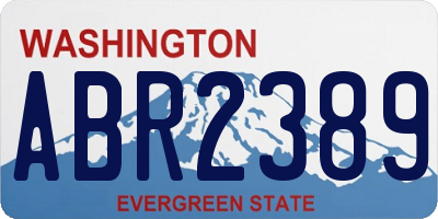 WA license plate ABR2389