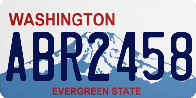 WA license plate ABR2458