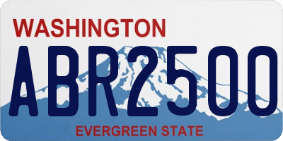 WA license plate ABR2500