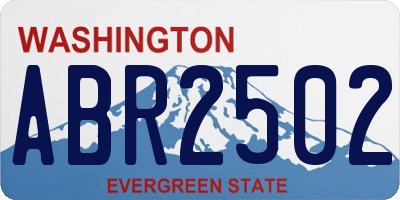 WA license plate ABR2502