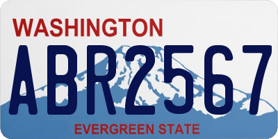 WA license plate ABR2567