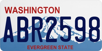 WA license plate ABR2598