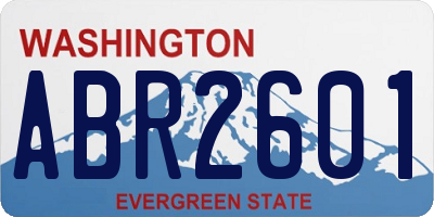 WA license plate ABR2601