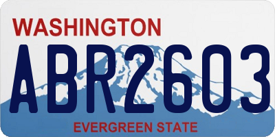WA license plate ABR2603