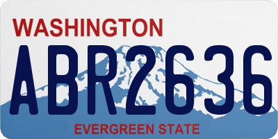 WA license plate ABR2636