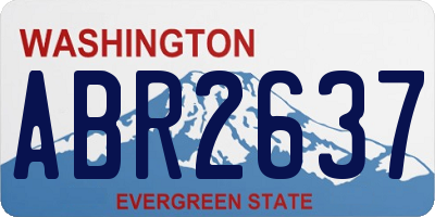 WA license plate ABR2637