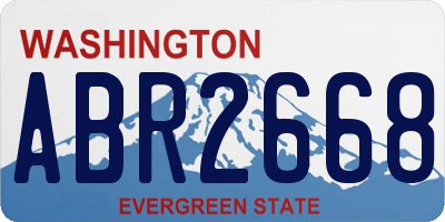 WA license plate ABR2668