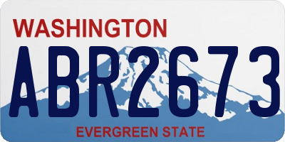 WA license plate ABR2673