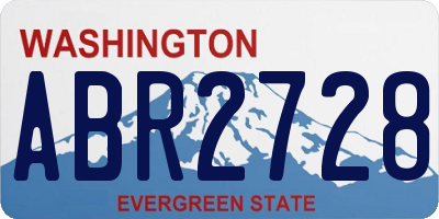 WA license plate ABR2728