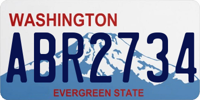WA license plate ABR2734