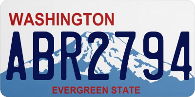 WA license plate ABR2794