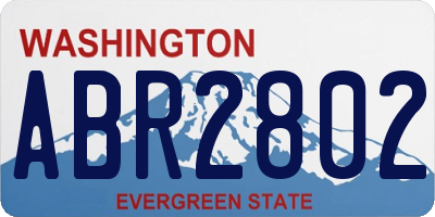 WA license plate ABR2802