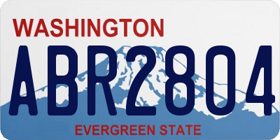 WA license plate ABR2804