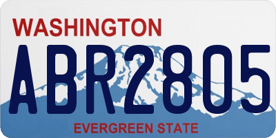 WA license plate ABR2805