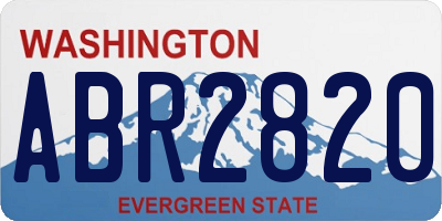 WA license plate ABR2820