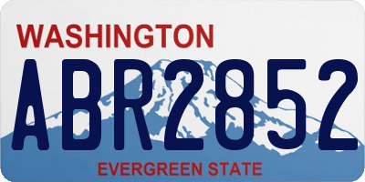WA license plate ABR2852