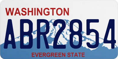 WA license plate ABR2854